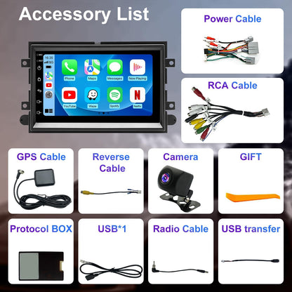 Upgrade Car Radio for Ford F250/F350 2006-2016, F-150 F150 2004-2008, Mercury Milan 2006-2009, Shelby GT500 2007-2009, 7 Inch Touch Screen Stereo with Wireless Carplay Android Auto GPS FM WiFi Camera