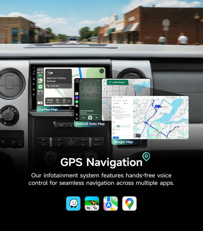 9 Inch Android Car Radio Stereo for Ford F150 2009-2012 - Wireless CarPlay & Android Auto, 5G WiFi GPS Navigation, Bluetooth Touchscreen with Backup Camera