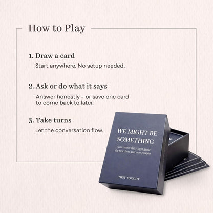 We Might Be Something | Romantic Date-Night Card Game for First Dates and New Couples | Conversation and Chemistry Deck for Early Dating | Great Gift for New Daters