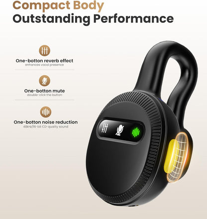 Tisino mini Wireless Lavalier Microphone for iPhone with Lighting Plug, Noise Reduction Mini Clip-on Lapel Mic with Charging Case, Portable for YouTube, TikTok, Vlog, Podcast, Interview Black