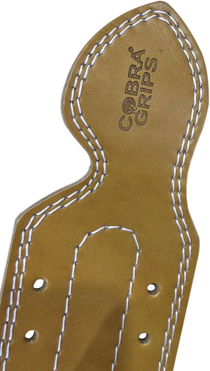 Weight Power Lifting Belt 4” Wide Cobra Grips Best Premium Genuine Leather Belt for Men & Women Adjustable Weightlifting Back Support (Brown, Medium 32"-40")