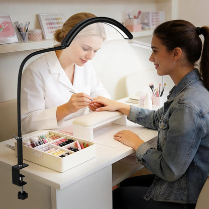 ebrlaxin Half Moon Desk Light for Nail Tech, Eyelash Extensions, Tattoo Art, Skincare, Crafting, Reading, and Office Use - Adjustable Brightness and 3 Color Modes in a Versatile Table Lamp