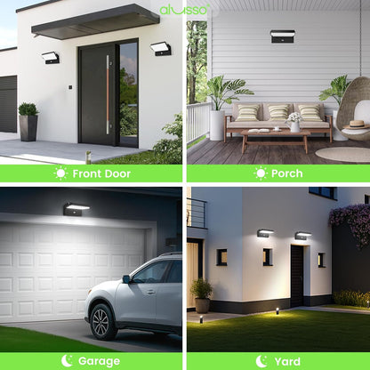20W/40W/55W LED Outdoor Motion Sensor Wall Light, 3000K/4000K/6500K Aluminum Exterior Lighting Fixtures, 360° Rotatable Wall Pack Lights, IP65 Waterproof Sconce for Porch Patio Garage, Black