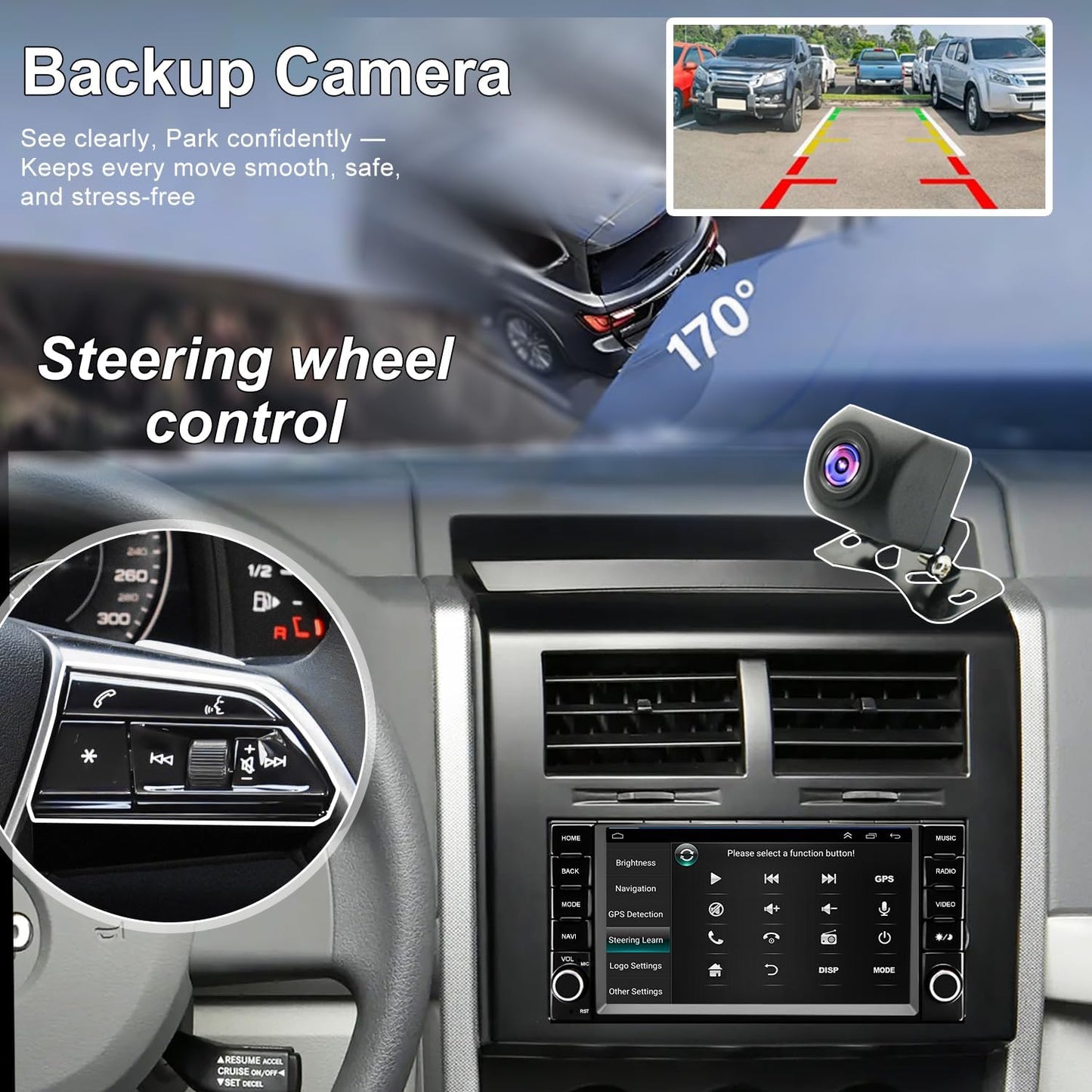 5G WiFi Upgrade Car Radio for Jeep Liberty 2008-2012, Dodge Grand Caravan 2008-2020, Chrysler Town & Country 2008-2016, 7 Inch Wireless Carplay Android Auto Touch Screen Stereo, GPS BT FM SWC Camera