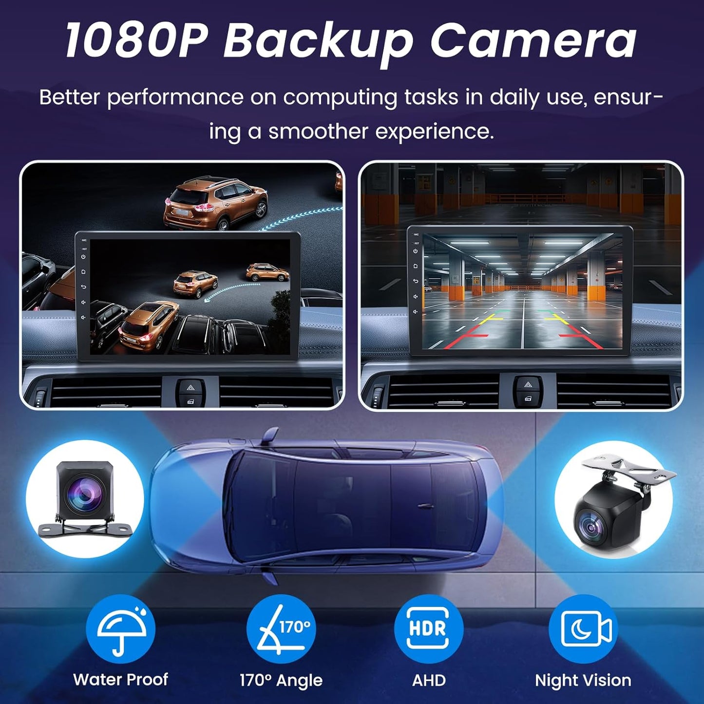 Radio Stereo Upgrade Replacement for Ford Transit 150 250 350 2015–2019: 9” IPS Touchscreen Head Unit, Wireless CarPlay Android Auto, Bluetooth 5.0 FM GPS WiFi DSP, 2GB RAM 64GB ROM