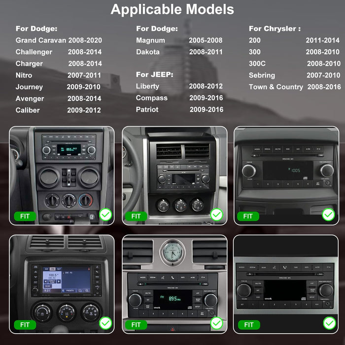 5G WiFi Upgrade Car Radio for Jeep Liberty 2008-2012, Dodge Grand Caravan 2008-2020, Chrysler Town & Country 2008-2016, 7 Inch Wireless Carplay Android Auto Touch Screen Stereo, GPS BT FM SWC Camera