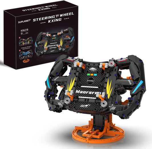Simulator Steering Wheel Building Set,Game Simulation Racing Car Driving Wheel Block with Moving Parts, for Racing Fans, Home and Office Decoration（935 PCS）