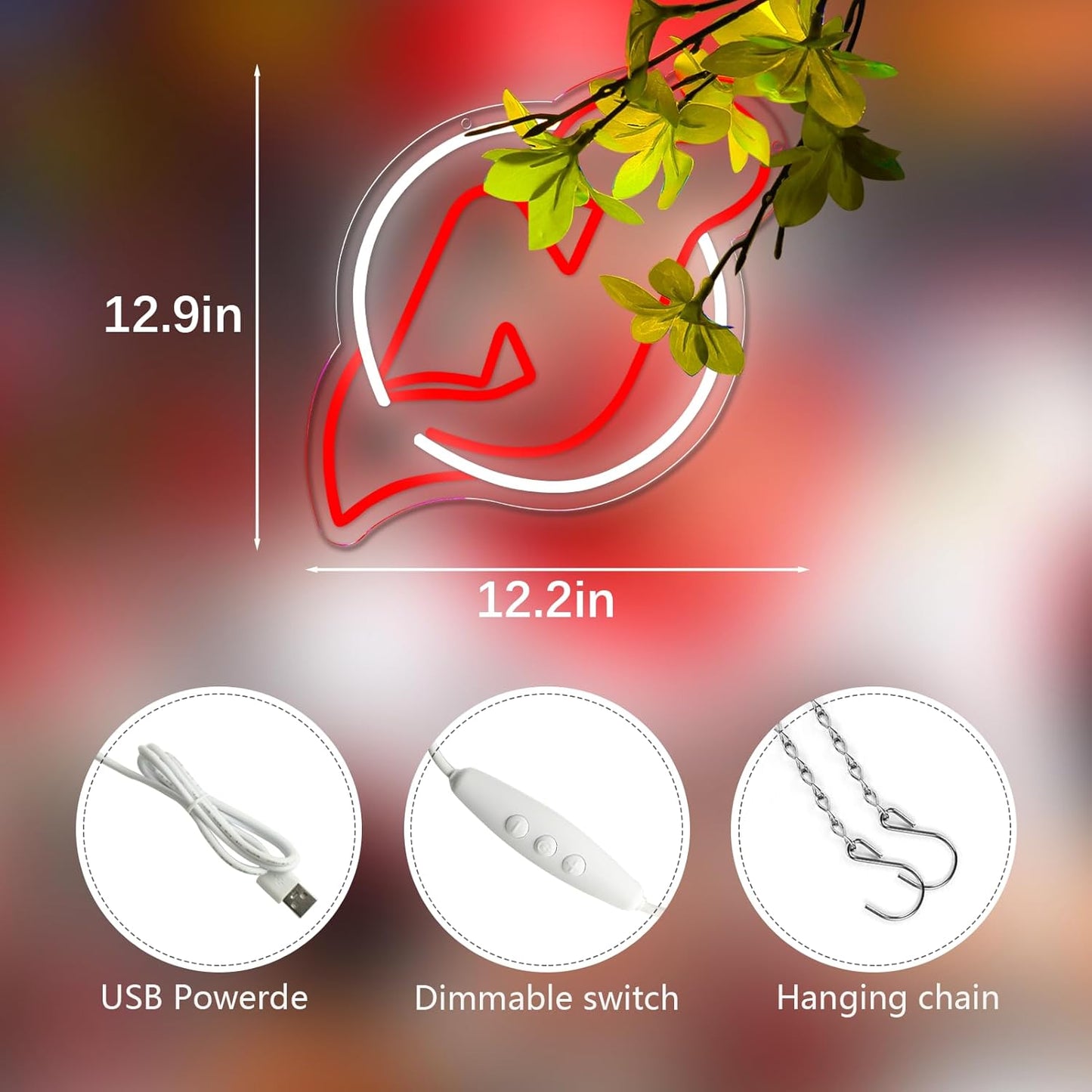 Hockey Neon Sign Dimmable Sport Team Neon Light for Man Cave Party Bar Decoration,LED Neon for Parties, Dorms, Game Room Decor ，Christmas Birthday Gift 12.2 * 12.9inch