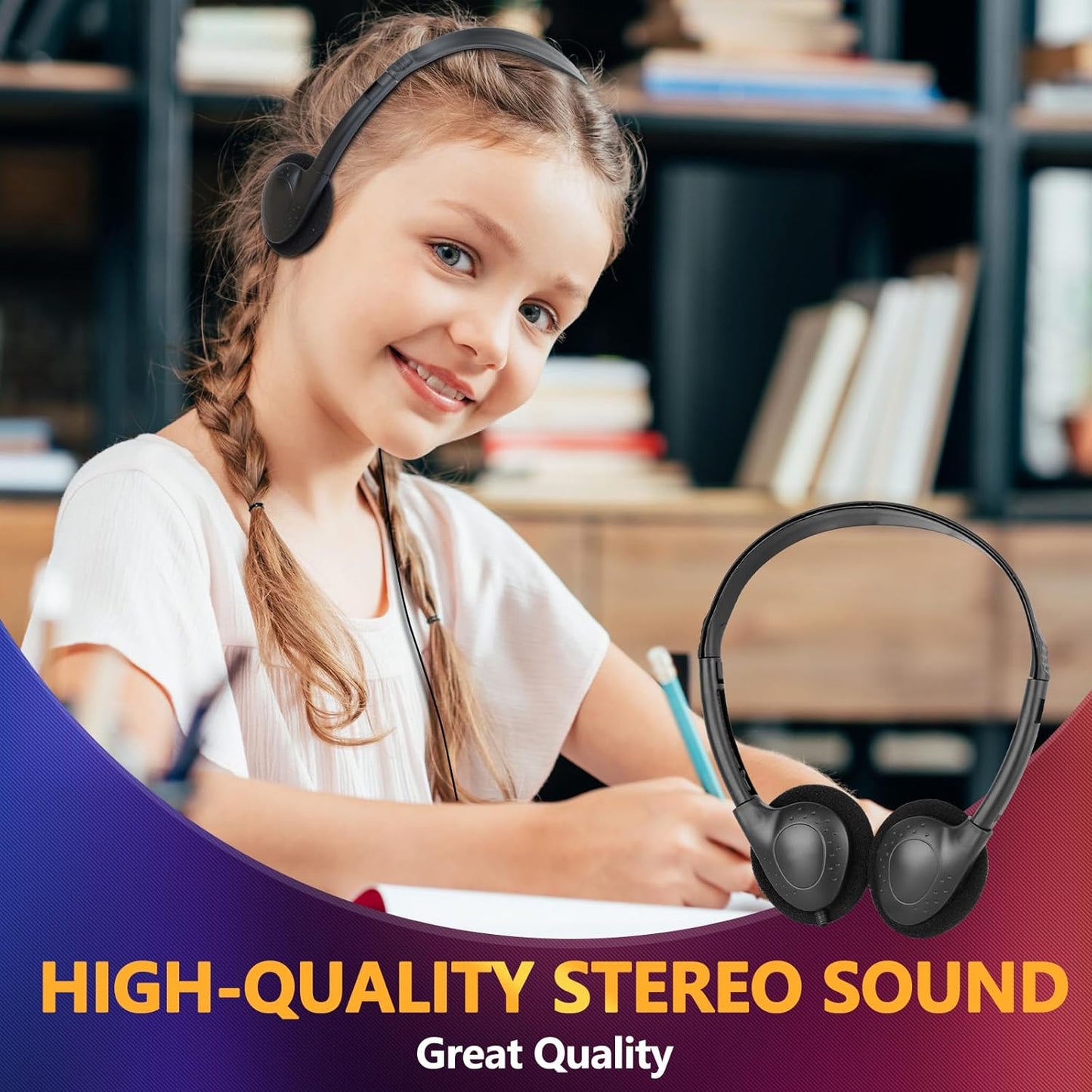 USB C Headphones Bulk 12 Pack for Classroom School Kids,USB Type C Headphones Class Set Compatible with Pad Smartphones (Black)