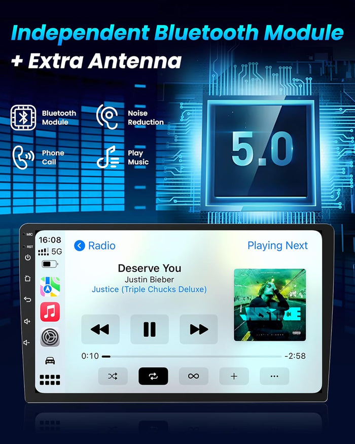 Upgrade Stereo for Nissan Sentra Radio 2013-2017: 10Inch HD Touchscreen Stereo with Wireless Carplay Android Auto Support 5G WiFi GPS Bluetooth FM SWC Mirror Link 1080P Backup Camera