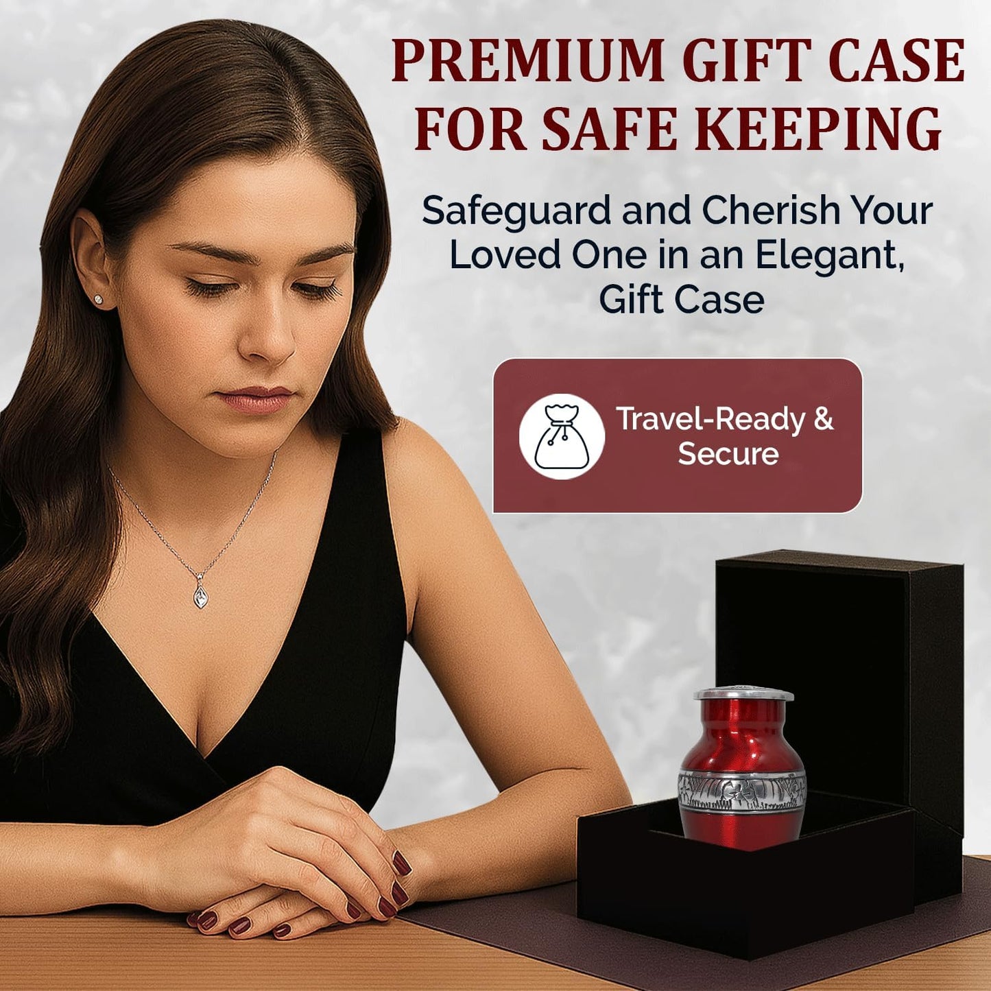 Small Urns for Human Ashes Keepsake - Mini Urn for Ashes Set of 4 - Honor Your Loved One with Handcrafted Red Keepsake Urns for Women & Men (Red, Set of 4)