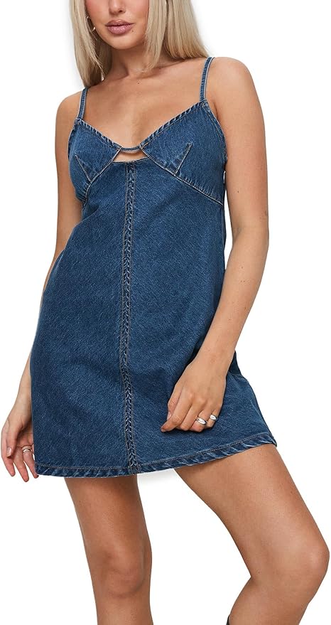 Princess Polly Women's Arwen Denim Mini Dress Blue