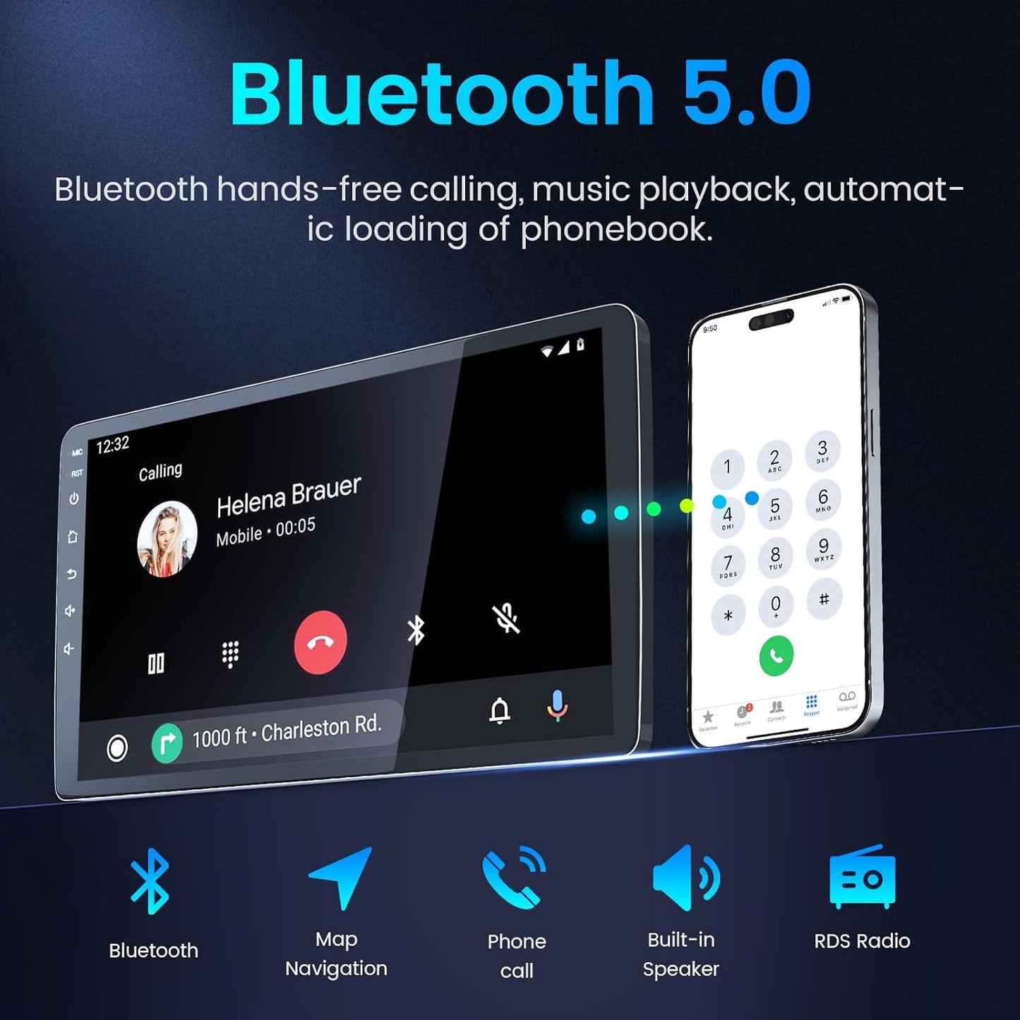 4Core Car Radio for Subaru Forester WRX Impreza 2014 2015: Wireless CarPlay&Android Auto with 9" HD Touchscreen Bluetooth WiFi GPS FM Suitable for Harman Kardon Systems 1080 Backup Camera SWC