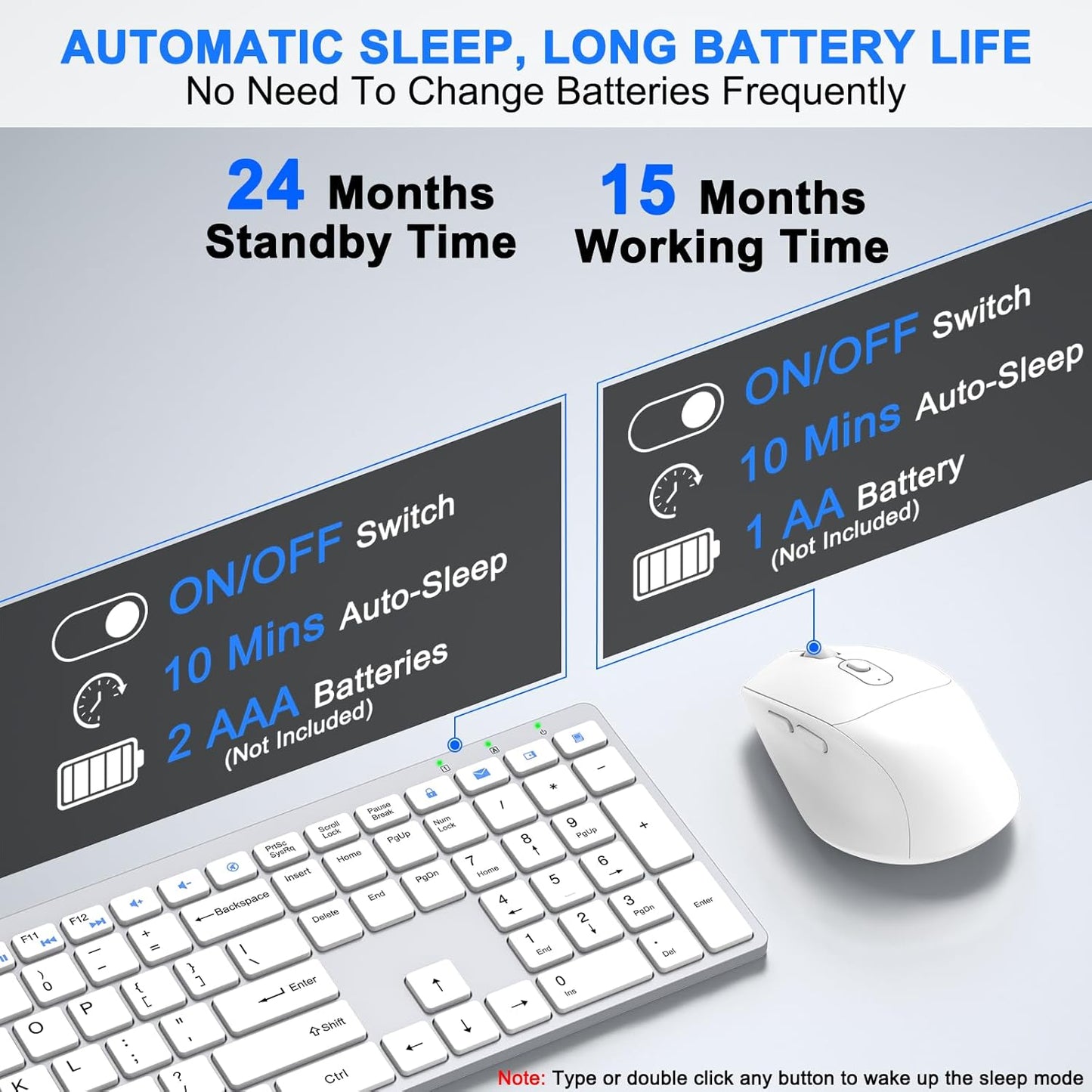 Wireless Keyboard and Mouse Combo, Full Size Silent Ultra Thin Keyboard with Magnetic Wrist Rest, Optical Mouse, 2.4G Lag-Free Cordless Mice Keyboard Set for Computer, Mac, Laptop, PC, Windows Brand: EAYBLLY
