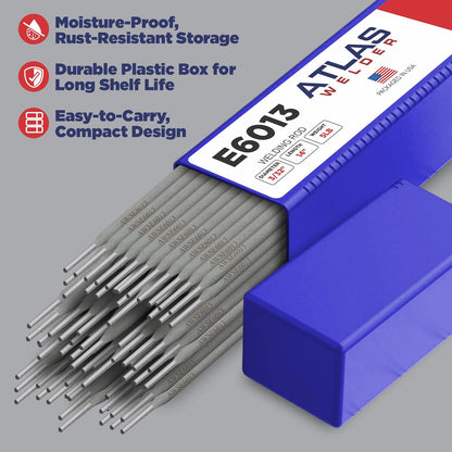 ATLASWELDER E6013 3/32'' 5LB Welding Rod Carbon Steel Stick Electrodes
