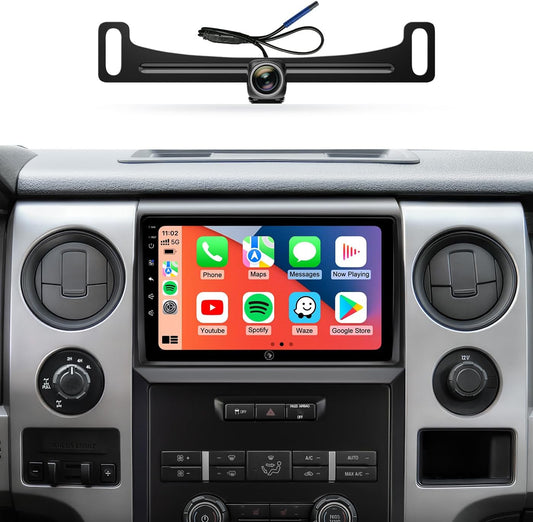 9 Inch Android Car Radio Stereo for Ford F150 2009-2012 - Wireless CarPlay & Android Auto, 5G WiFi GPS Navigation, Bluetooth Touchscreen with Backup Camera