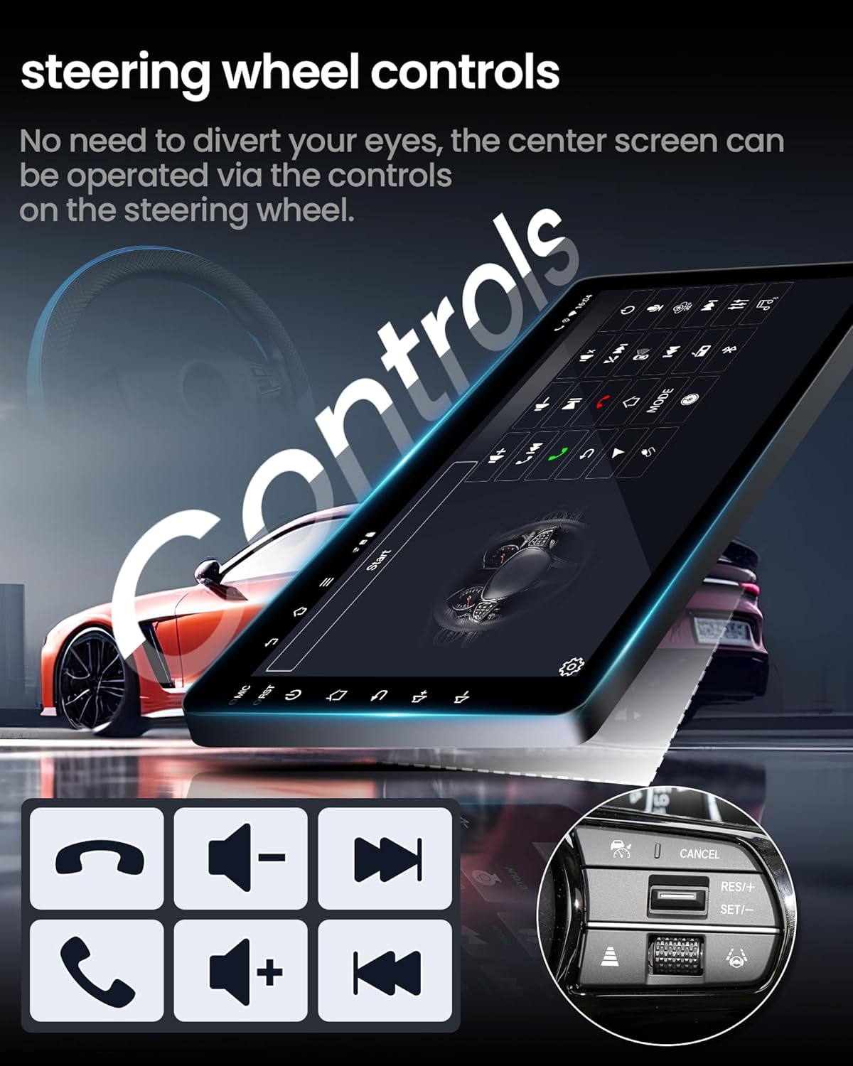 Car Radio Stereo for 2007-2013 Chevy Silverado 1500: 8inch 1280 * 800 IPS Touchscreen CarPlay Android Auto GPS 5GWiFi Bluetooth FM SWC 1080p Backup Camera