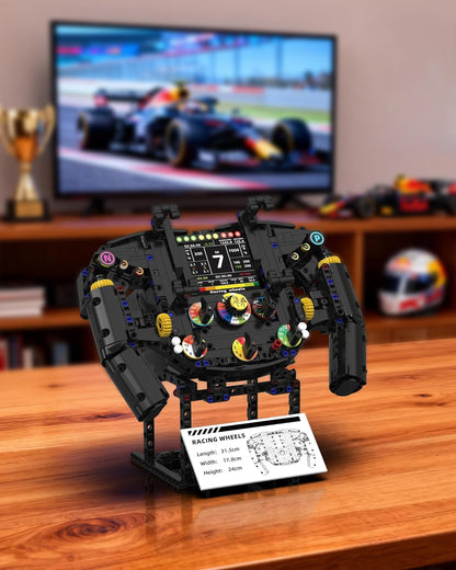 Racing Simulator Steering Wheel Building Set – for Adults & Racing Simulator Enthusiasts, with Moving Parts, for Racing Fans, Home and Office Decoration (833PCS)