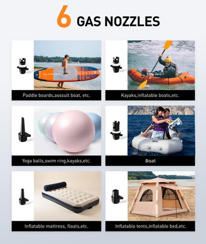 Paddle Board Pump with DC 12V Car Power Connector for Inflatable SUP and Boat, 22PSI Portable Electric Air Pump for Paddleboard with Auto-Off Function and Kayak Accessories