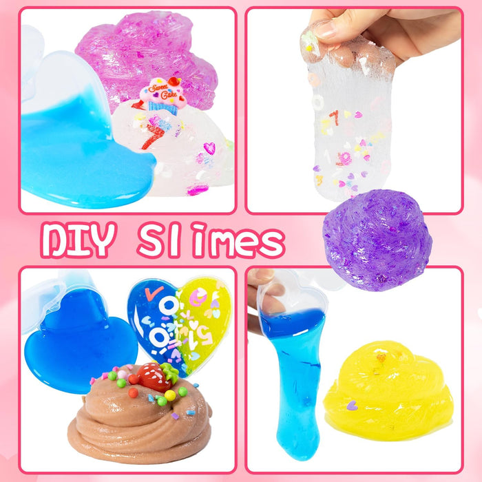 Valentine's Day Mini Slime Kit, Confetti,Foam, Butter Slime, DIY Craft Kits, Stress Relief Toys,Valentine Gifts for Kids, Party Favors for Kids