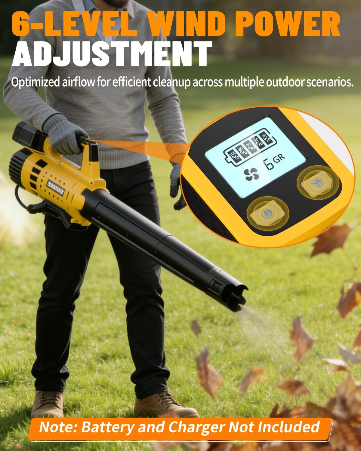 480 CFM Cordless Blower for DeWalt 20V - 6-Speed Brushless