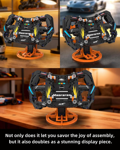 Simulator Steering Wheel Building Set,Game Simulation Racing Car Driving Wheel Block with Moving Parts, for Racing Fans, Home and Office Decoration（935 PCS）