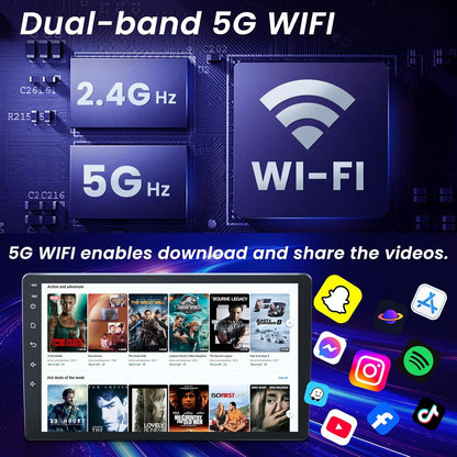 Radio Stereo Upgrade Replacement for Ford Transit 150 250 350 2015–2019: 9” IPS Touchscreen Head Unit, Wireless CarPlay Android Auto, Bluetooth 5.0 FM GPS WiFi DSP, 2GB RAM 64GB ROM