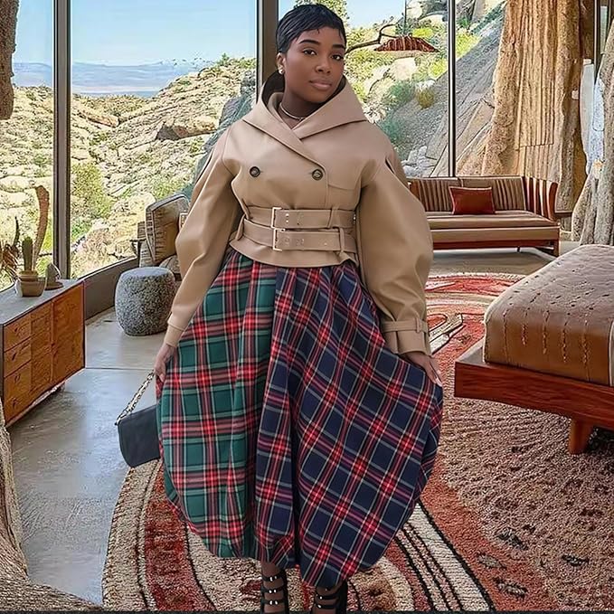 Wuitrie Women's Vintage Leather Hooded Coat Puff Sleeve Belted Waist Oversized Short Jacket Fall Casual Vacation Outwear