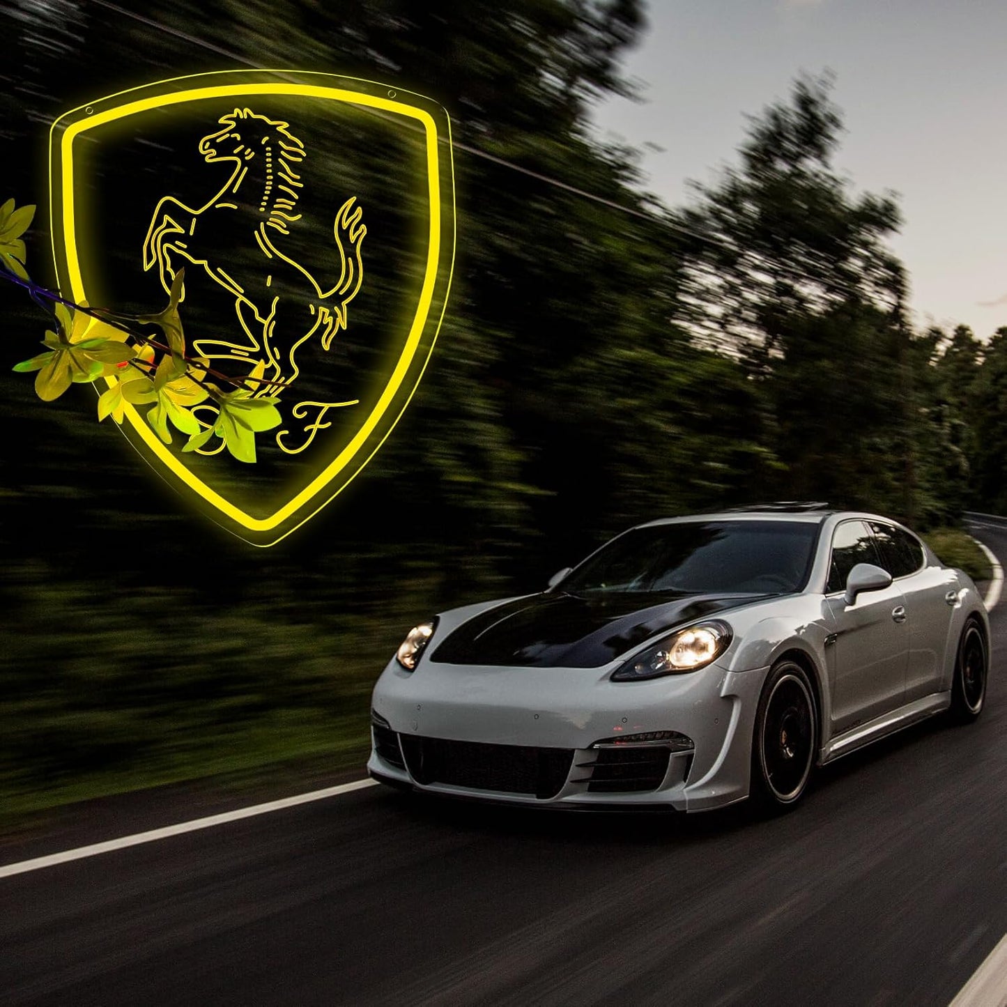 Racing Car Neon Signs for Wall decor Dimmable Led Lights Wall Decor for Home, Office, Bar, Cafe, and Garage Birthday Party Gift Art Wall Decorative12.2 * 14.2Inch