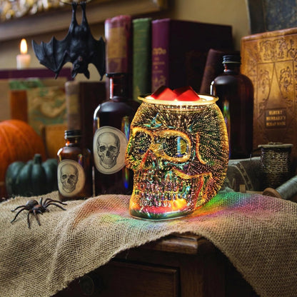 Skull Wax Melt Warmer Electric, Gothic Home Decor Night Light, Wax Burner for Scented Wax, Unique 3D Rainbow Skull Gifts