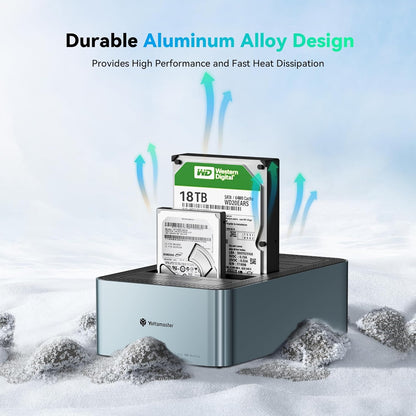 Yottamaster 5 Bay Hard Drive Docking Station Aluminum for 2.5''/3.5'' SATA SSD/HDD, USB 3.2 Gen1 Hard Drive Cloner Duplicator, Supports UASP and Up to 90TB (5x18TB) for 1-to-4 Offline Cloning (KB500)