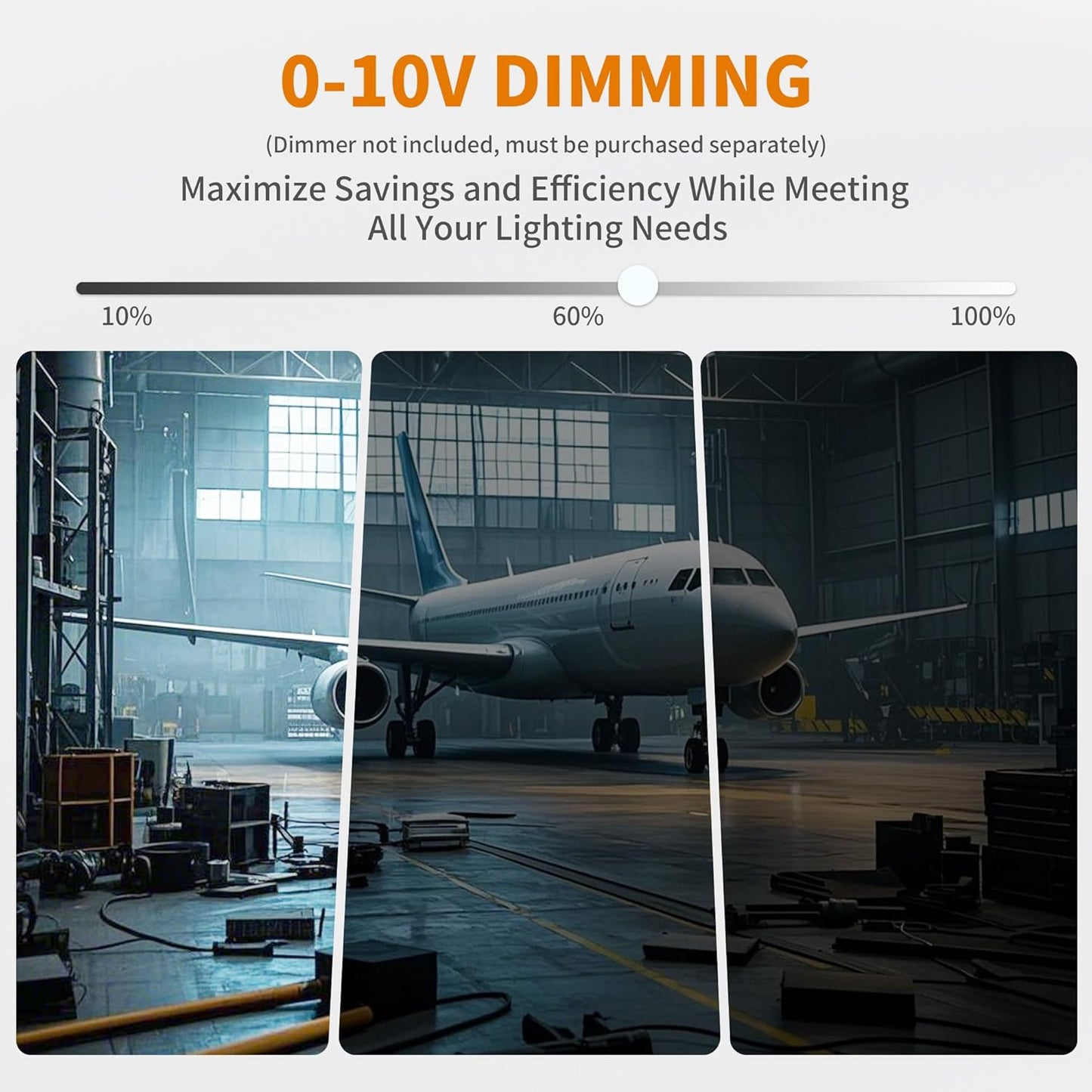 UFO LED High Bay Light 240W 36,000lm 0-10V Dimmable 5000K Daylight, High Bay LED Shop Light with US Plug 5’ Cable, Commercial LED Warehouse Lights, Factory Area Lighting Fixture