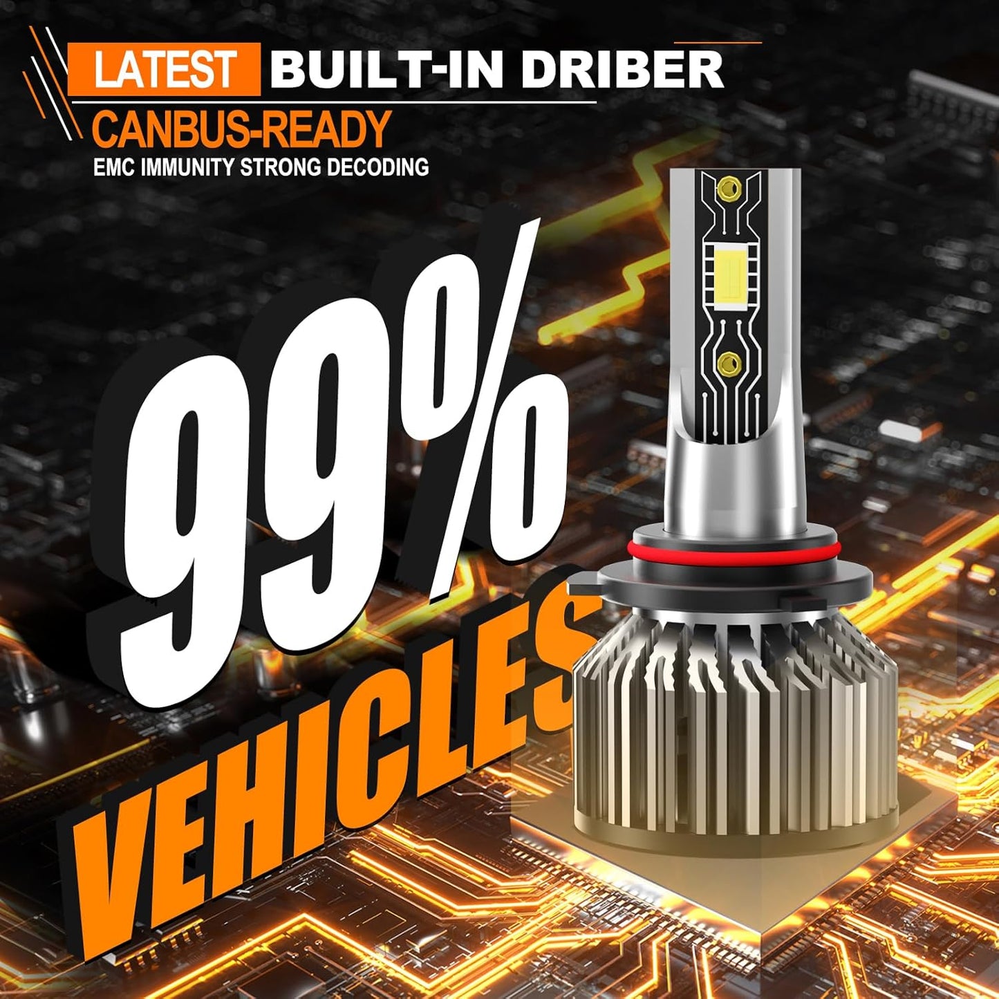 TXBILMOO 9006 LOW Beam 6500K White Light, Plug-N-Play, Powersports Bulbs 2-Pack