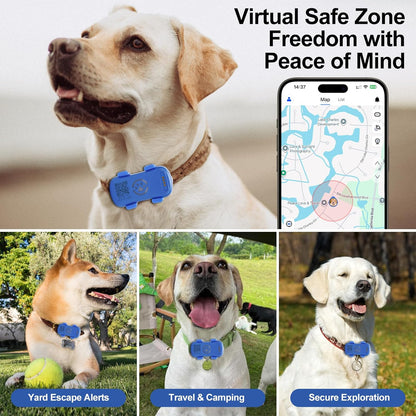 GPS Tracker for Dogs & Cats Pet GPS Location Tracker with Smart Alerts & Location History Geo-Fence Real-Time Waterproof iOS & Android Subscription Required （5-Day Free Trial）