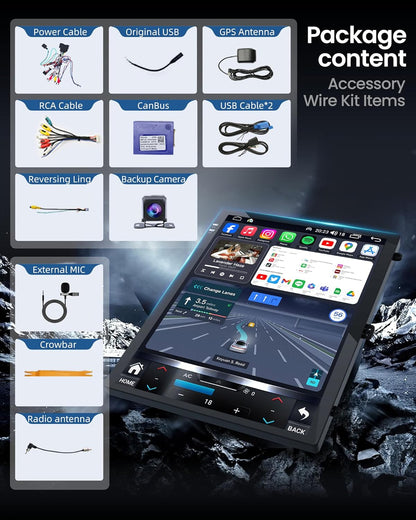 Upgrade Car Stereo for Chevy Cruze Radio 2009-2015 : 10.4 Inch 1024 * 768 HD IPS T-Style Touchscreen Wireless Carplay Andriod Auto 5GWIFI Bluetooth5.0 GPS SWC FM/AM