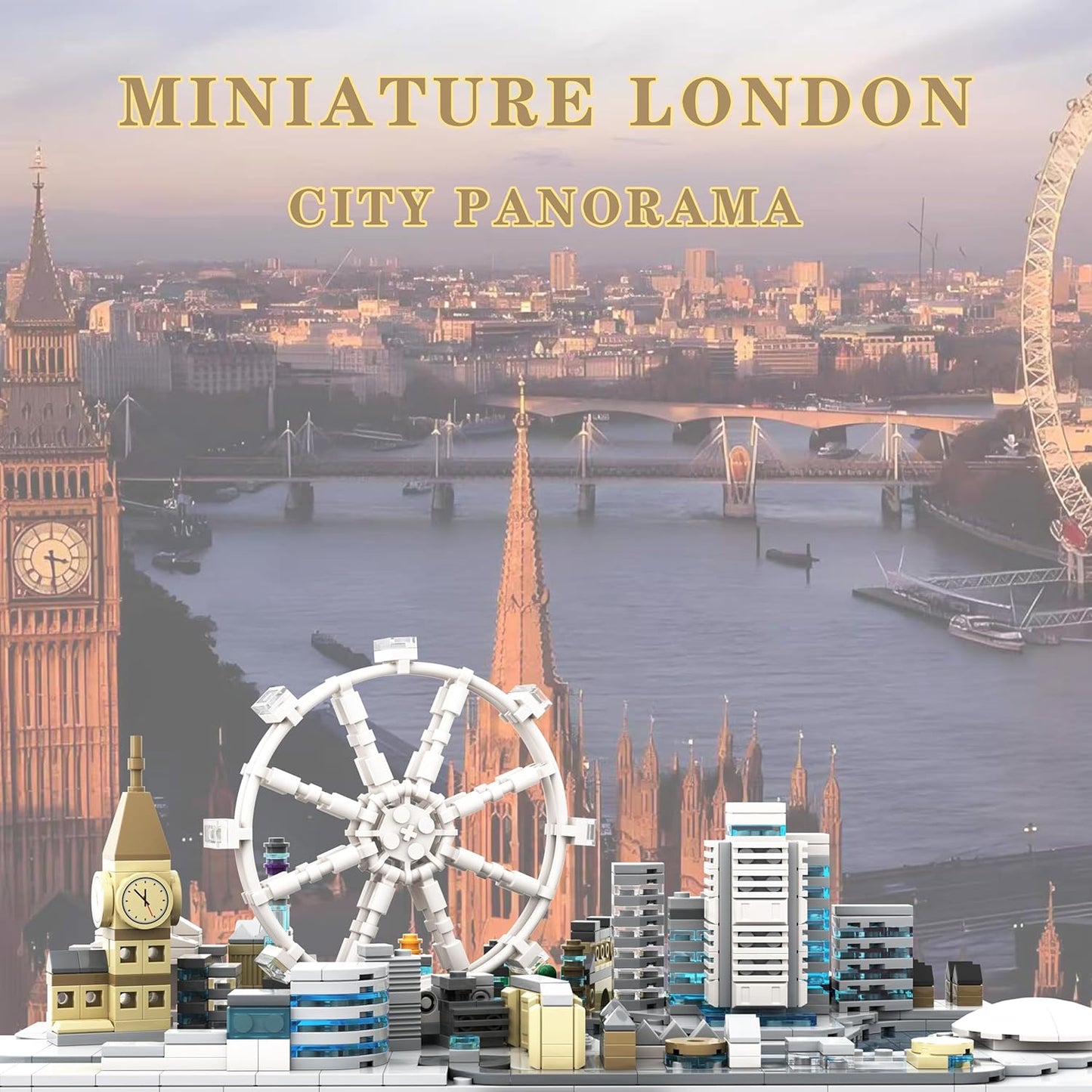 kadablok London Skyline Building Sets - London Architecture Building Blocks with Big Ben, London Eye, Tower Bridge - MOC Compatible Building Kit for Adults, Collectible Display Gift 1127 PCS
