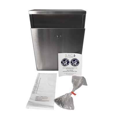 Stainless Steel Wall-Mounted Trash Receptacle with Front Access Door