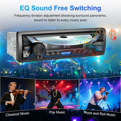 Single Din Car Stereo with CD/DVD Player, Single Din Radio with SD Card/AUX/USB Playback, AM/FM