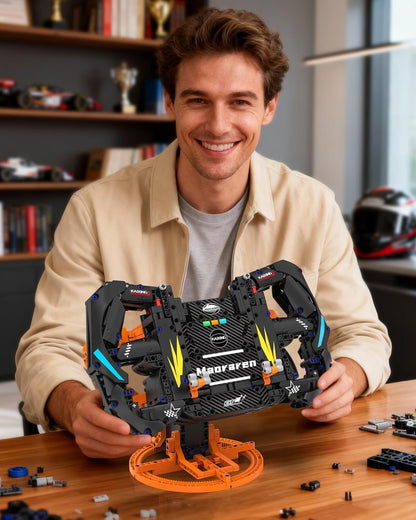 Simulator Steering Wheel Building Set,Game Simulation Racing Car Driving Wheel Block with Moving Parts, for Racing Fans, Home and Office Decoration（935 PCS）