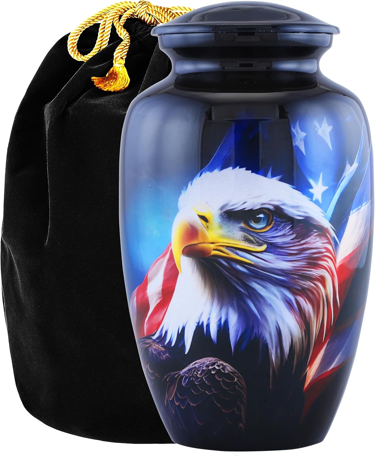 Fishing Cremation Urn for Human Ashes | Adult Cremation Urn for Ashes, Urn for Men & Women, Handmade Funeral Urns with Velvet Bag 200cubic Inch. (Blue, Adult)