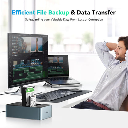 Yottamaster 5 Bay Hard Drive Docking Station Aluminum for 2.5''/3.5'' SATA SSD/HDD, USB 3.2 Gen1 Hard Drive Cloner Duplicator, Supports UASP and Up to 90TB (5x18TB) for 1-to-4 Offline Cloning (KB500)