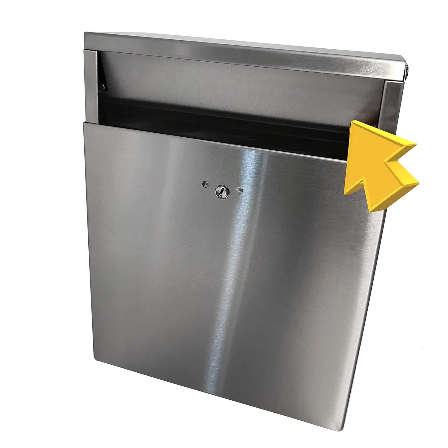 Stainless Steel Wall-Mounted Trash Receptacle with Front Access Door