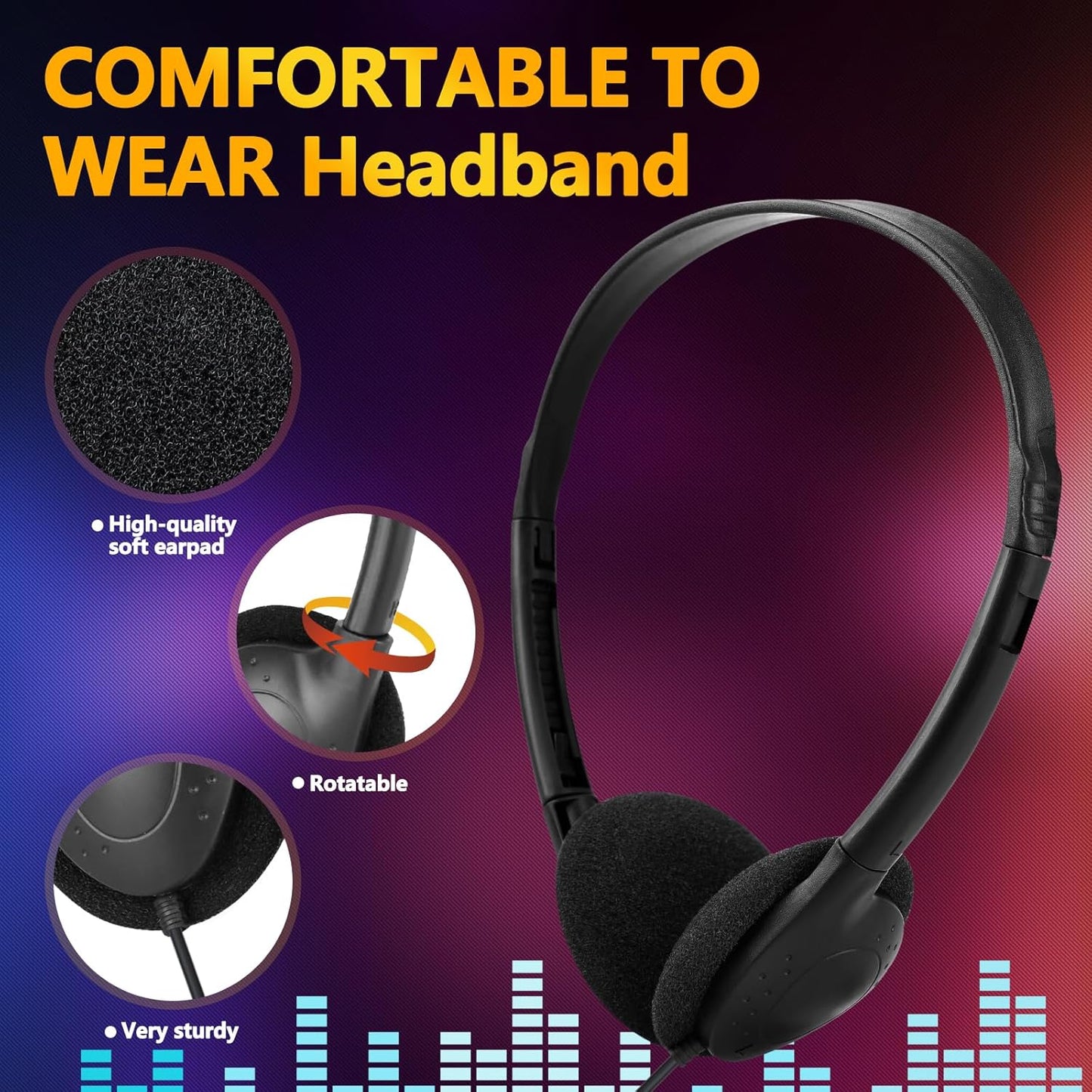 USB C Headphones Bulk 12 Pack for Classroom School Kids,USB Type C Headphones Class Set Compatible with Pad Smartphones (Black)