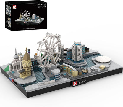 kadablok London Skyline Building Sets - London Architecture Building Blocks with Big Ben, London Eye, Tower Bridge - MOC Compatible Building Kit for Adults, Collectible Display Gift 1127 PCS