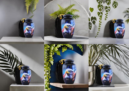 Fishing Cremation Urn for Human Ashes | Adult Cremation Urn for Ashes, Urn for Men & Women, Handmade Funeral Urns with Velvet Bag 200cubic Inch. (Blue, Adult)