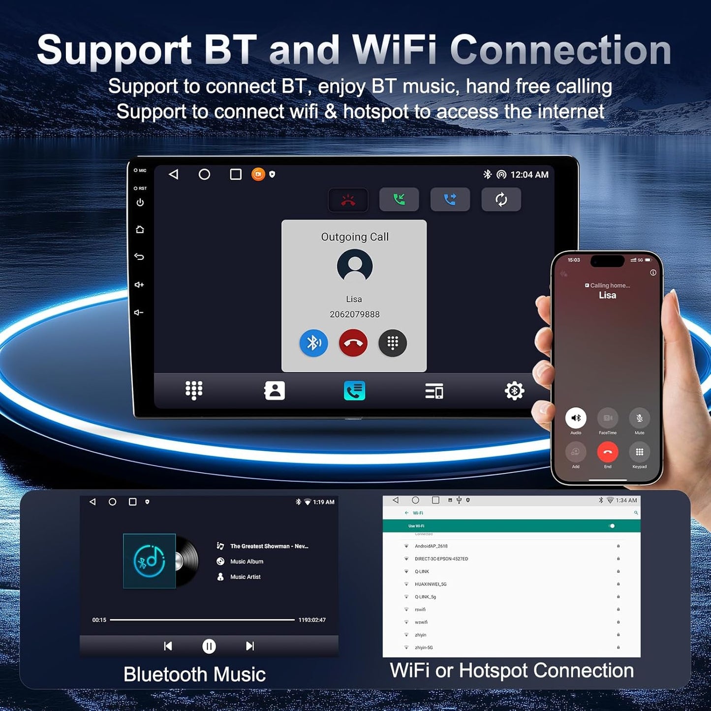 10.2" Android 13 Car Radio Stereo for Chevy Silverado 2007-2013 GMC Sierra Yukon, Plug and Play Head Unit, Support CarPlay & Android Auto, FM/AM Radio