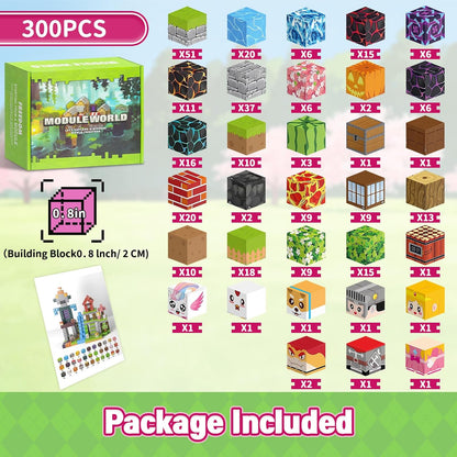 300PCS Magnetic Blocks - 0.8" Magnetic Building Blocks Toys for Kids Magnet Blocks Cubes Games Stem Building Toys Christmas Birthday Gifts Toys for Boys Girls 3 4 5 6 7 8 9 10 Years Old