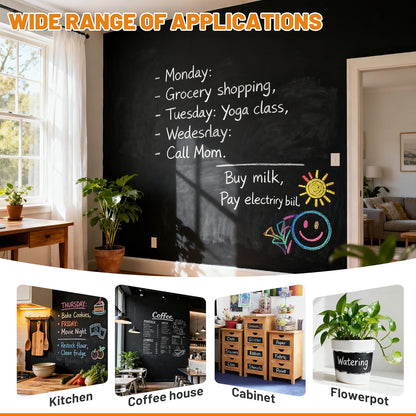 Black Chalkboard Paint - Matte Black Chalk Board Paint, 33.8 Fl Oz Easy to Apply & Brush-On Interior DIY Acrylic Coating, Chalkboard Finish for Wood, Metal, Furniture, Wall, Craft Covers 64 Sq Ft