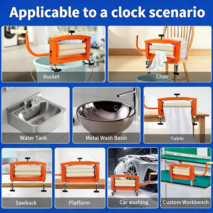 Clothes Wringer - Better Moisture Removal than Portable Washing Machine/Portable Dryer - Heavy Duty Off Grid Laundry Wringer | Perfect Towel Wringer for Chamois Cloth - Orange