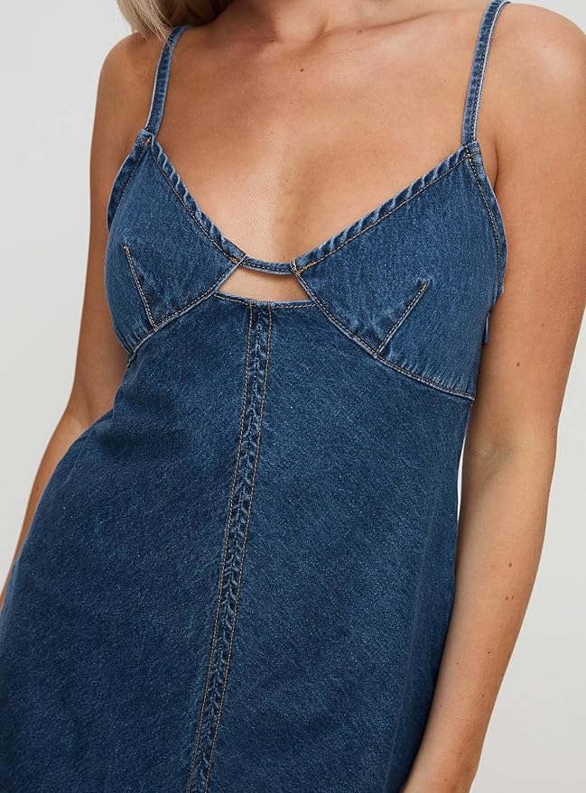 Princess Polly Women's Arwen Denim Mini Dress Blue